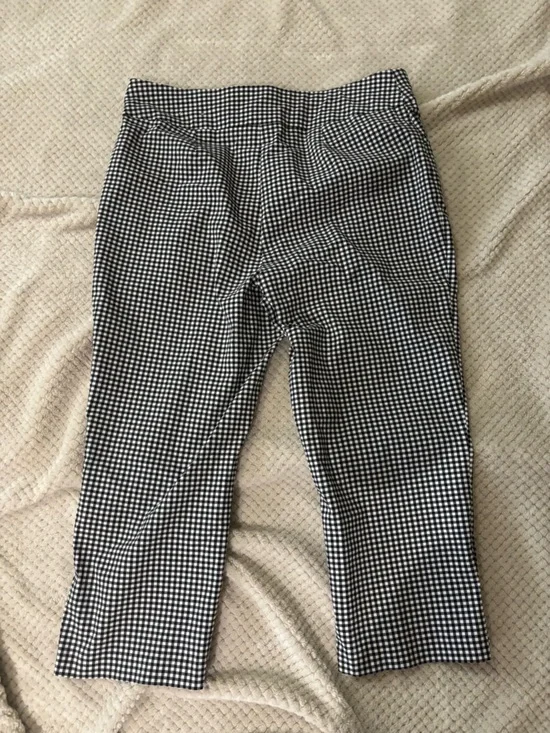 Chicos Womens Brigitte Gingham Black & White Capri Ankle Pants Size Medium - Picture 2 of 6